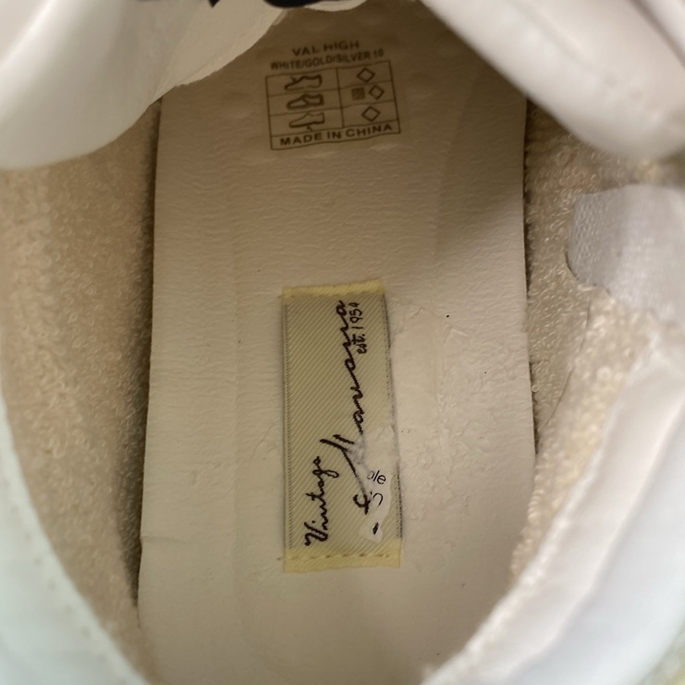 Vintage Havana Val High White/Gold/Silver Glitter High Top Shoes size 7 - Picture 8 of 10